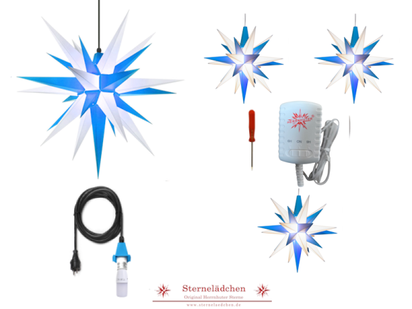 Herrnhuter Sterne-Set "Flexi" A7, weiß/grün